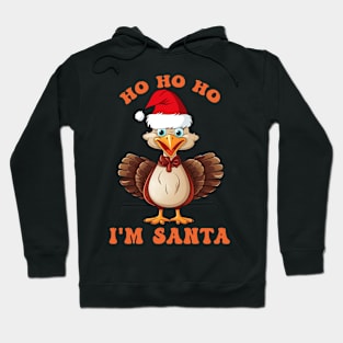 Thanksgiving Turkey Funny Fake Santa Thanksgiving Turkey Day Hoodie